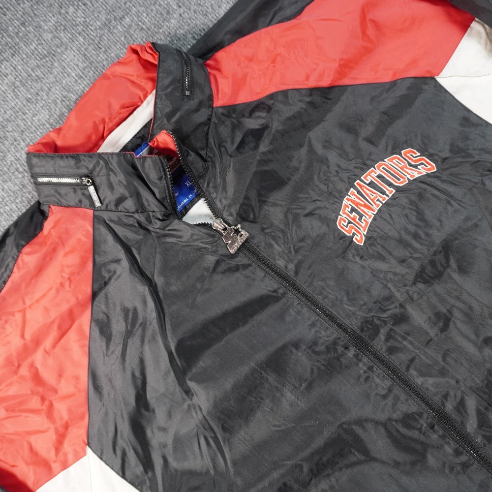 Starter Ottawa Senators Windbreaker Mens XL Black Red NHL Vintage Hockey Jacket